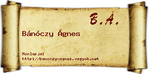 Bánóczy Ágnes névjegykártya