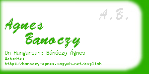 agnes banoczy business card