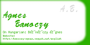 agnes banoczy business card